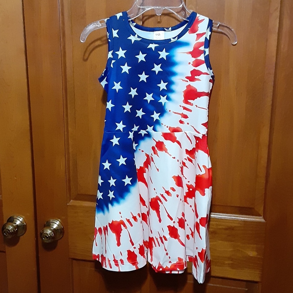 Patriotic Girls Pullover Sleeveless Tank Dress